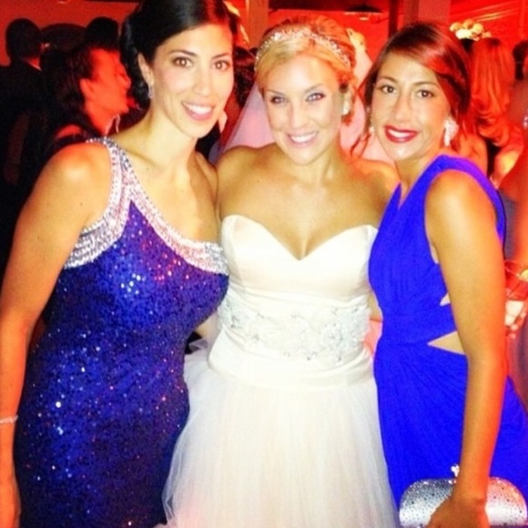 Blue Scala Beaded Prom Homecoming Gown Size 4 - Picture 2 of 5